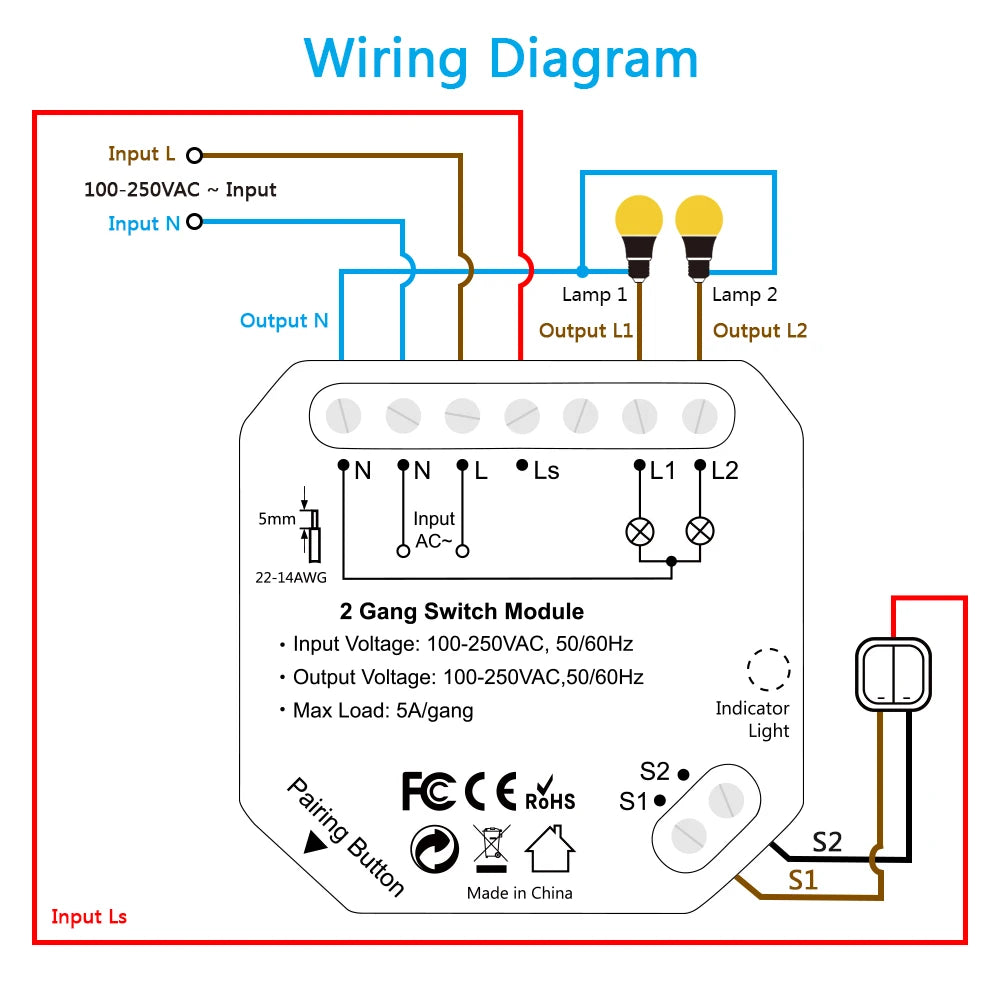 Tuya Smart Life Wifi Switch 2 Gang Relay Breaker Module Google Home Alexa Echo Voice Control Smart Lighting Timer Switch DIY