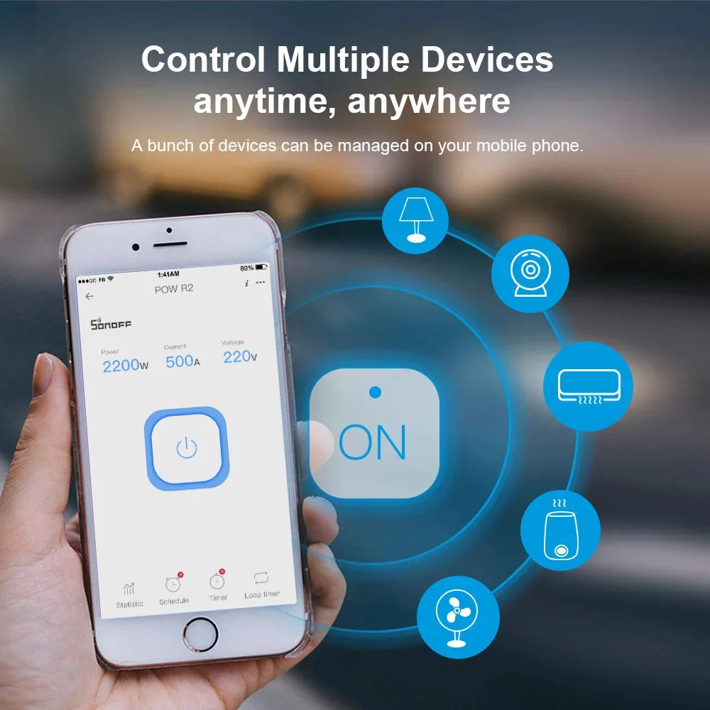 SONOFF S31/S31 Lite 15A US Wi-Fi Smart Plug Wireless Switch Overload Protection Remote Control via eWeLink Support Google Alexa