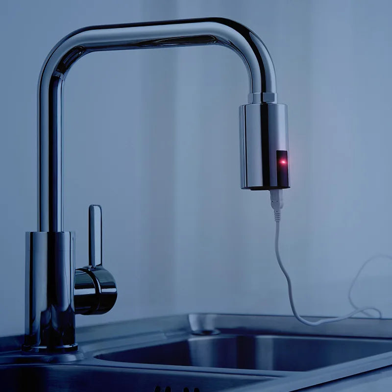 Kitchen Sensor Faucet Water Saving Device Non-contact Faucet Bathroom Automatic Inflatable Sensor Faucet Shower Head Filter