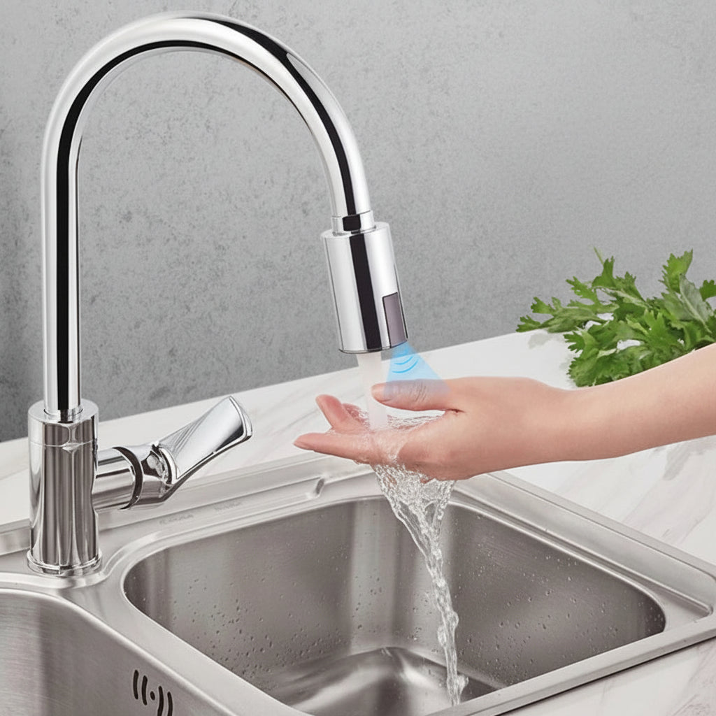 Kitchen Sensor Faucet Water Saving Device Non-contact Faucet Bathroom Automatic Inflatable Sensor Faucet Shower Head Filter