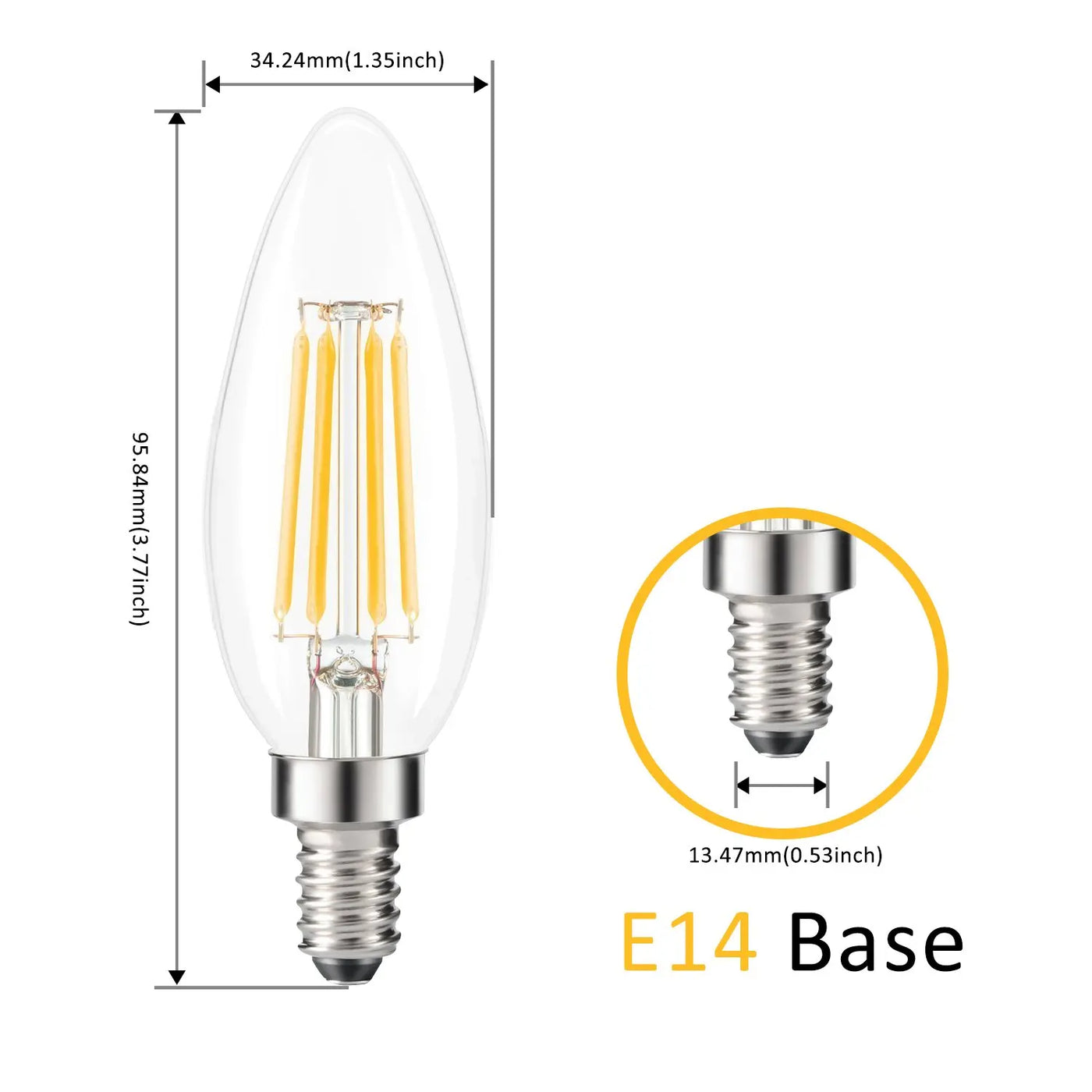 E14 Dimmable Candle LED Bulb