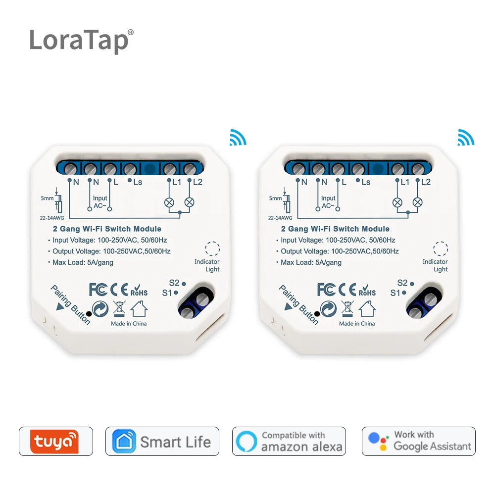 Tuya Two-Gang Smart Relay