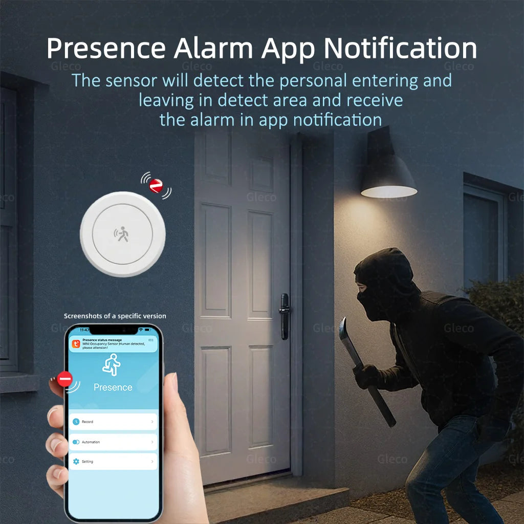 Zigbee 24G MMWave Human Presence Sensor Microwave Radar Occupancy Motion Detector Smart Home Works with Zigbee2MQTT TUYA APP