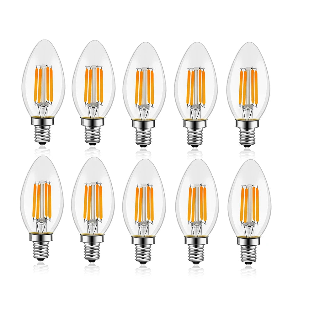 C35 Candle Led Bulb E14 Candelabra Base 4W 6W Dimmable Edison Light Bulb 2700K Warm Cold White 6000K Chandelier Replacement Lamp