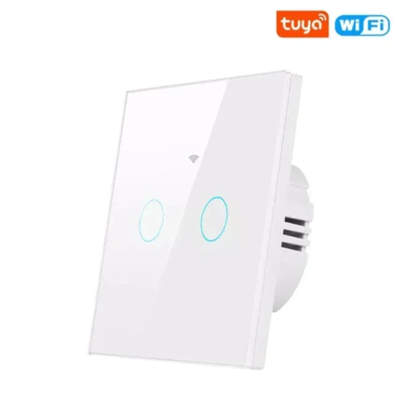 Works with Tuya WiFi Touch Switch Light Wall Smart Switch for EU Smart Home Life Alexa Google Home 433RF WiFi Remote 1/2/3 Gang