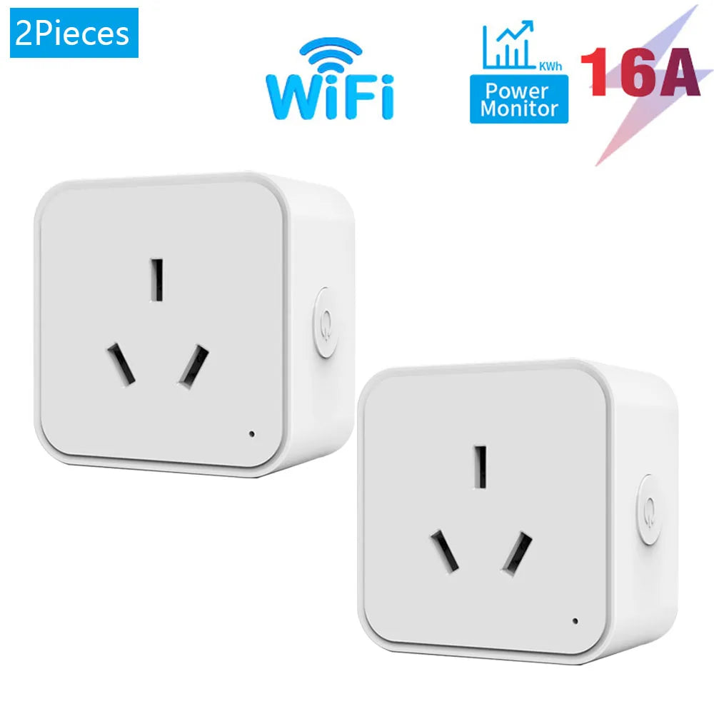 Tuya Wifi Zigbee 16A Smart Plug With Energy Metering Function AU Smart Socket Smart Life App Control Work With Alexa Google Home