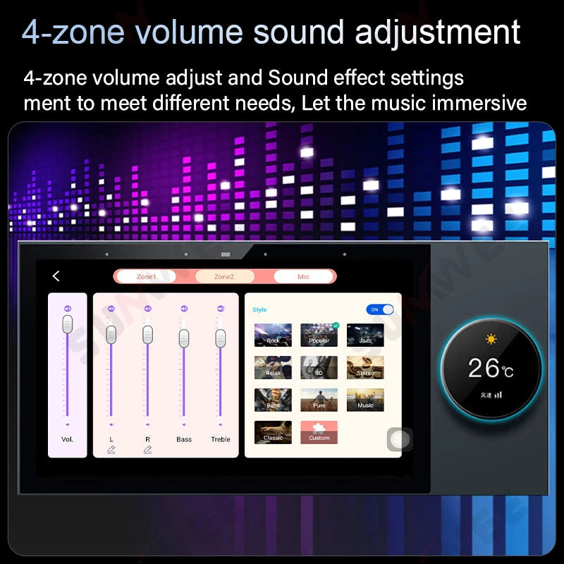 7 Inch Android 11 Tuya Smart Home Control Panel with Music Player Rotary Button E-Share Zigbee Hub  WiFi Wall Amplifier