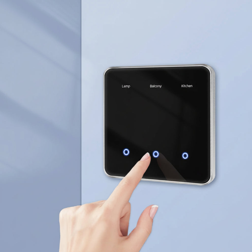 Zemismart Zigbee DIY Name Switch EU All Black Touch Panel Smart Display Screen Light Switch Work with Tuya Smart Life App