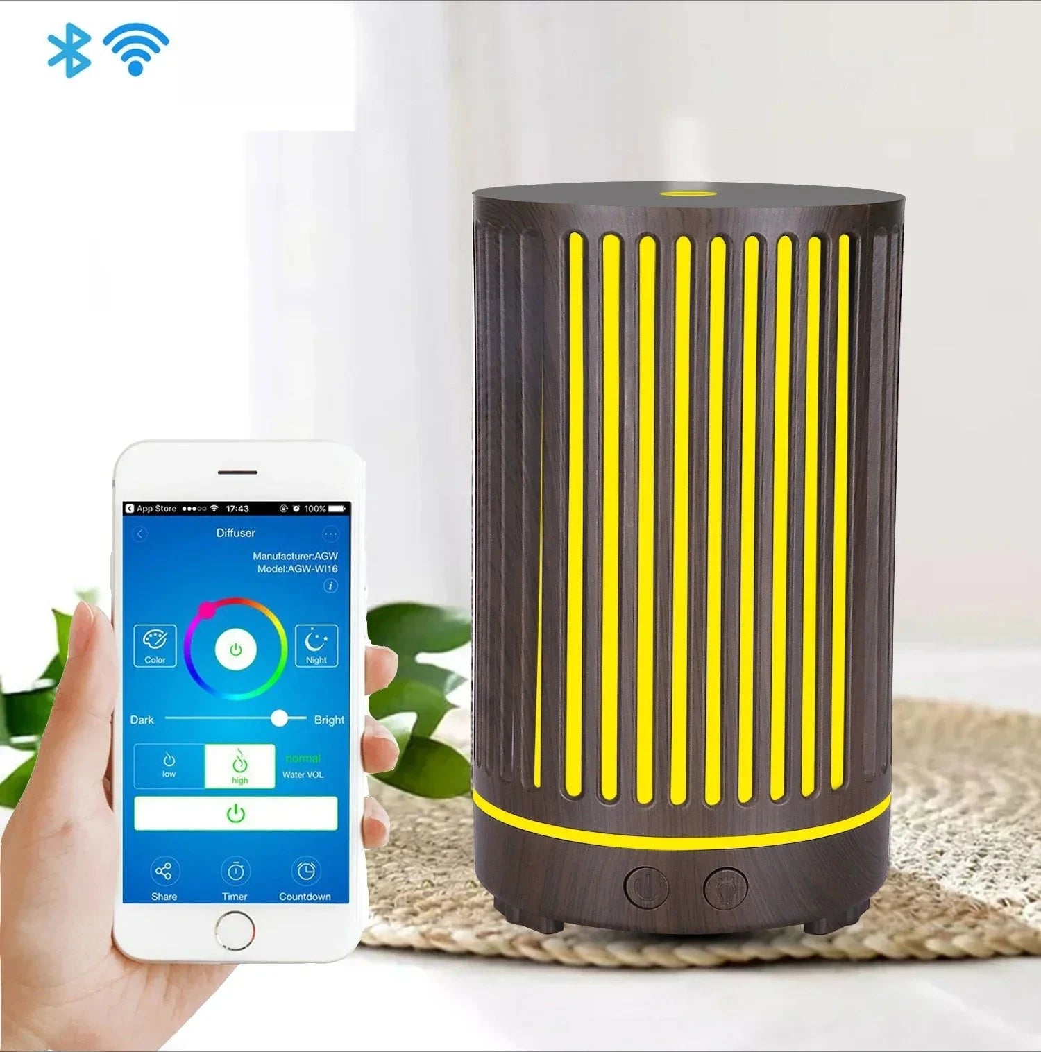 2026 New Upgrade Tuya Smart WiFi Humidifier Essential Aroma Oil Diffuser Ultrasonic Air Humidifier 400ML Mist Maker Home Fragran