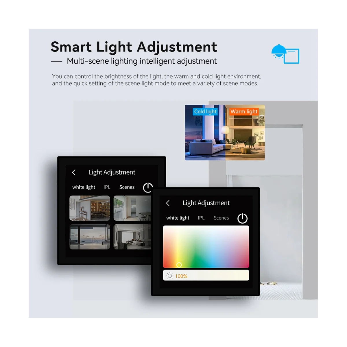 Tuya Smart Home Multiple Zigbee Smart Home Control Panel 4 Inch Switch Panel In-Wall Touchscreen Control for Home-EUplug