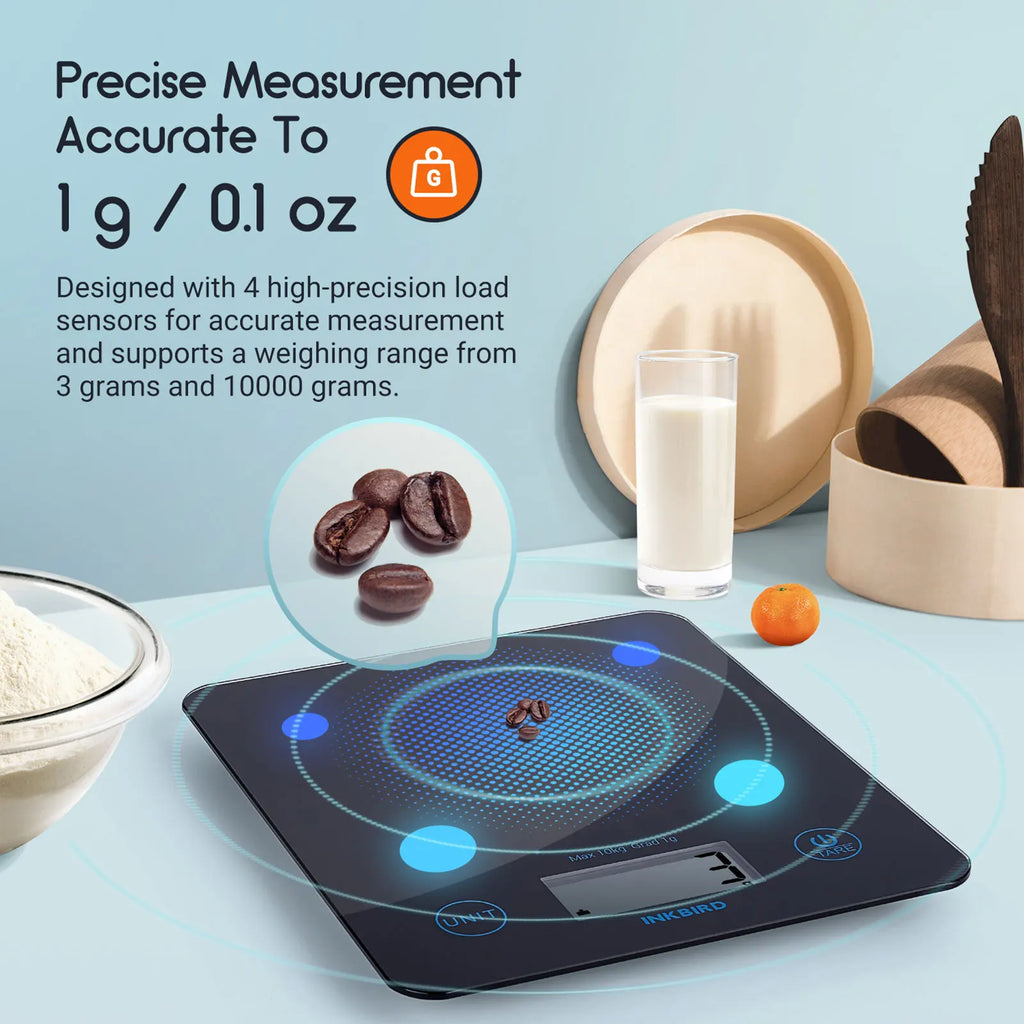 INKBIRD Bluetooth Kitchen Scale High-Precision Electronic Pastry Baking Scale Household Digital Scale for Cooker,Baker