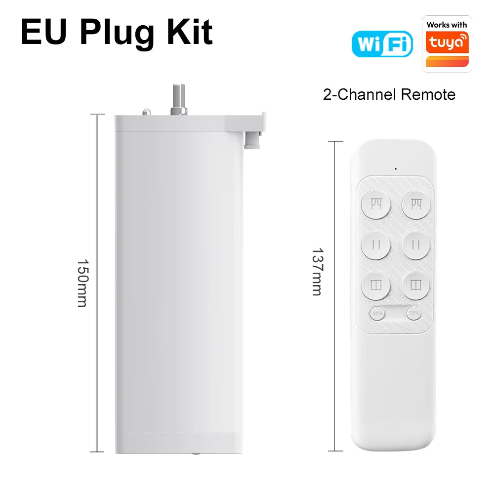 Work With Tuya 155MM 4rd Smart Zigbee/WiFi Electric Shutter Curtain Motor Silent Motor with Remote APPVoice Control With Alexa