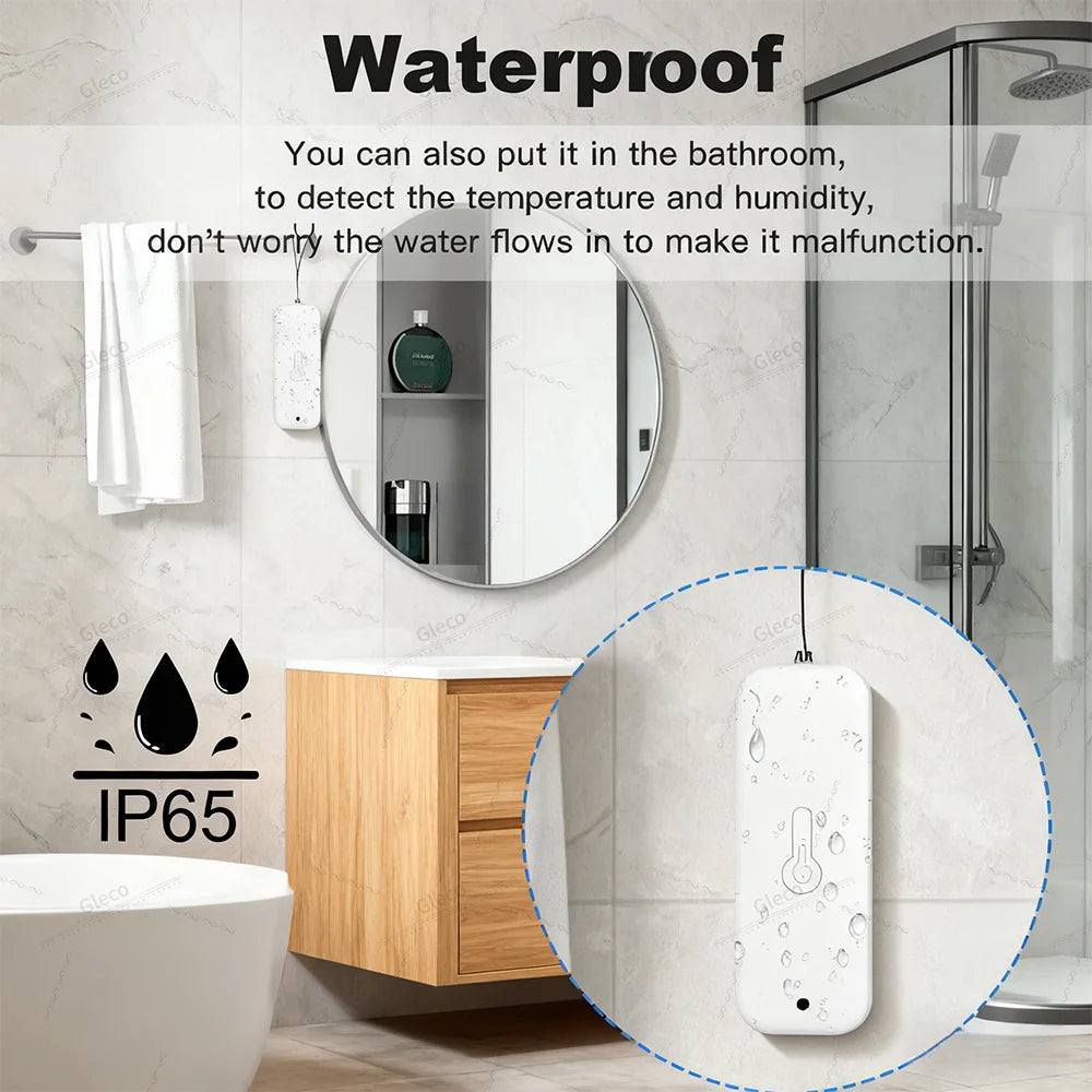 Zigbee Smart Thermometer Hygrometer IP65 Waterproof LCD Temperature Humidity Sensor Compatible With Alexa Google Home TUYA Z2M