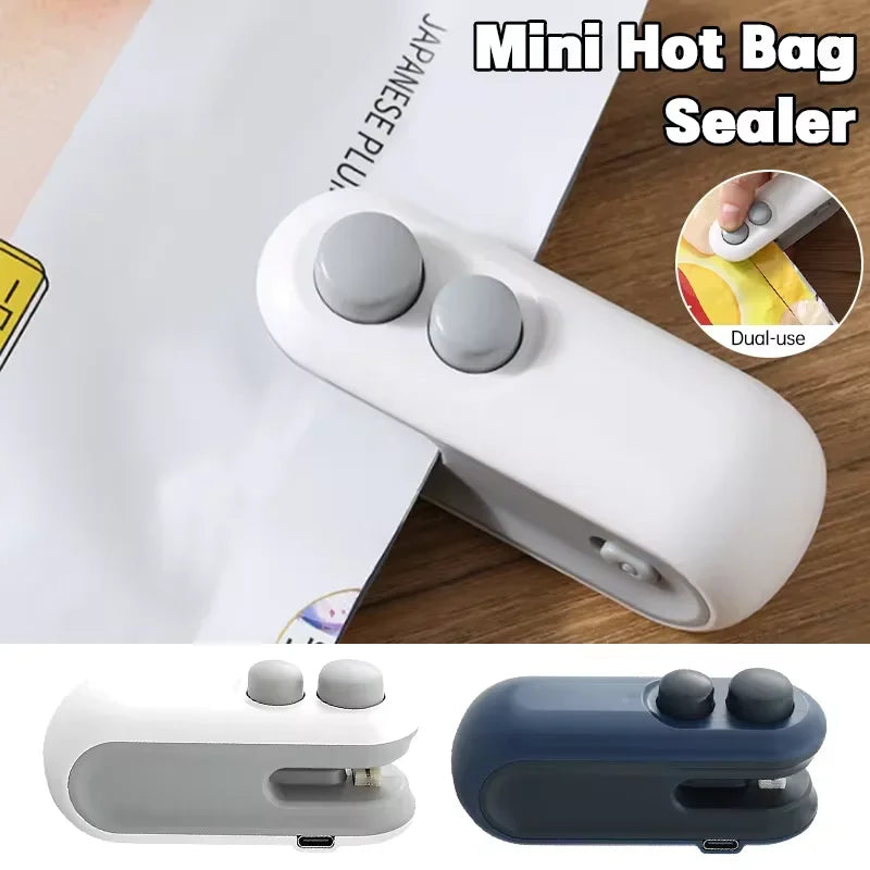 Electric Heat Bag Sealing Machine USB Charging magnetic attraction 2in1 Seal Cutting Handheld Plastic Bag Heat Sealer 2026