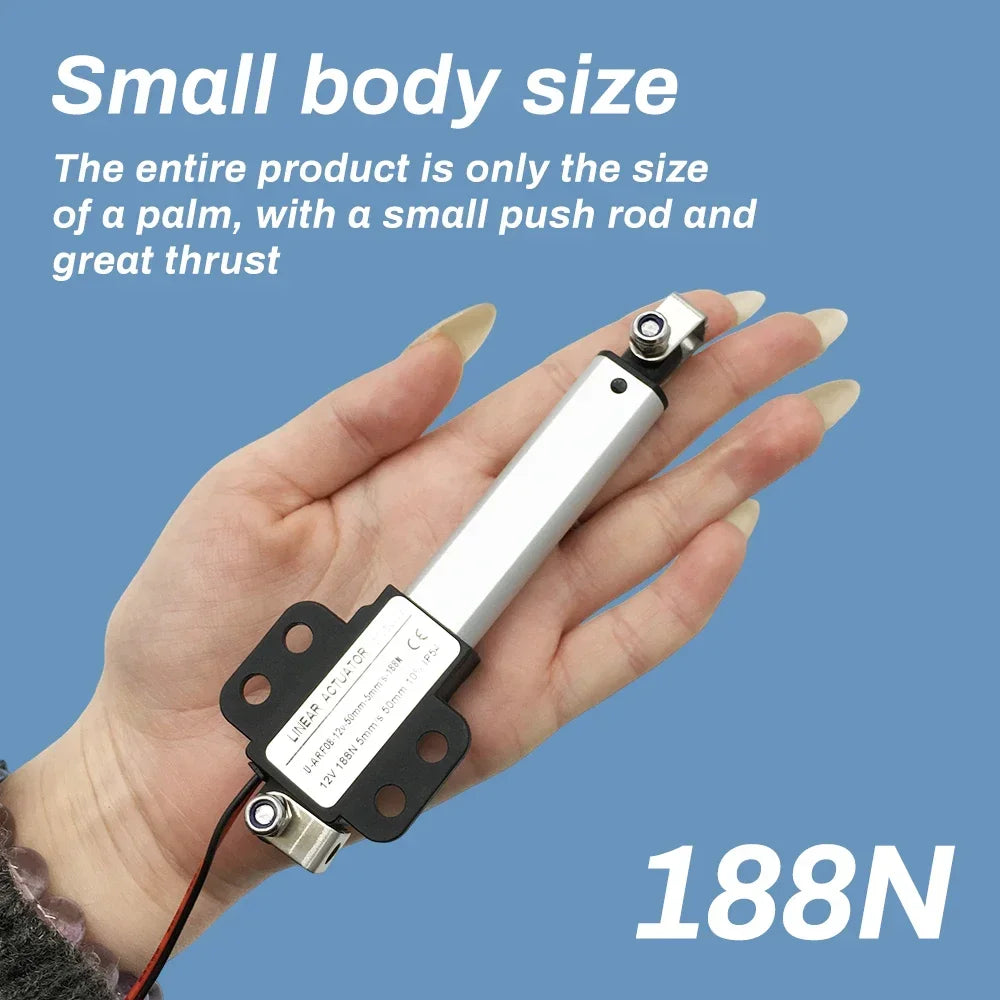 DC12V Micro Electric Linear Actuator Mini Telescopic Rod Push Rod 188N Reciprocating DC Motor for Elevating Table Automatic Bed