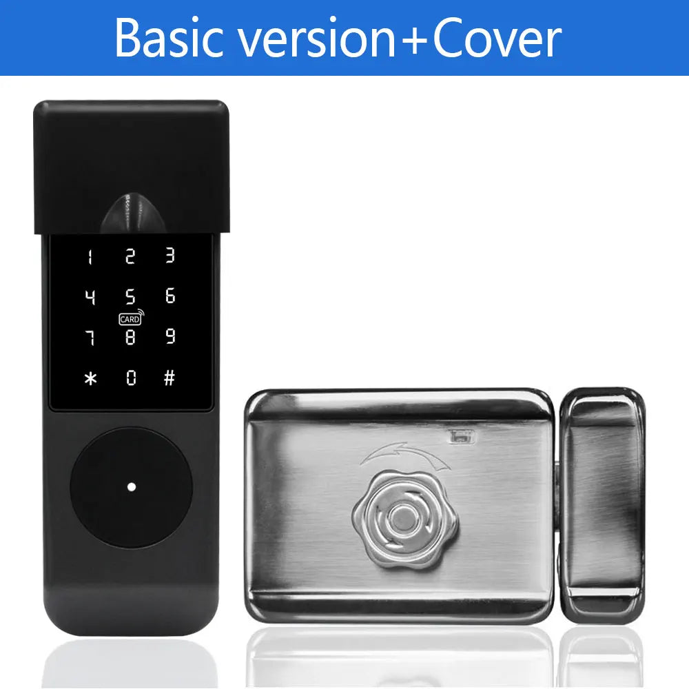 Support Tuya APP Control Smart Fingerprint RFID Card Outdoor Door Intelligent Lock Keyless Motor Lock Google Alexa Waterproof