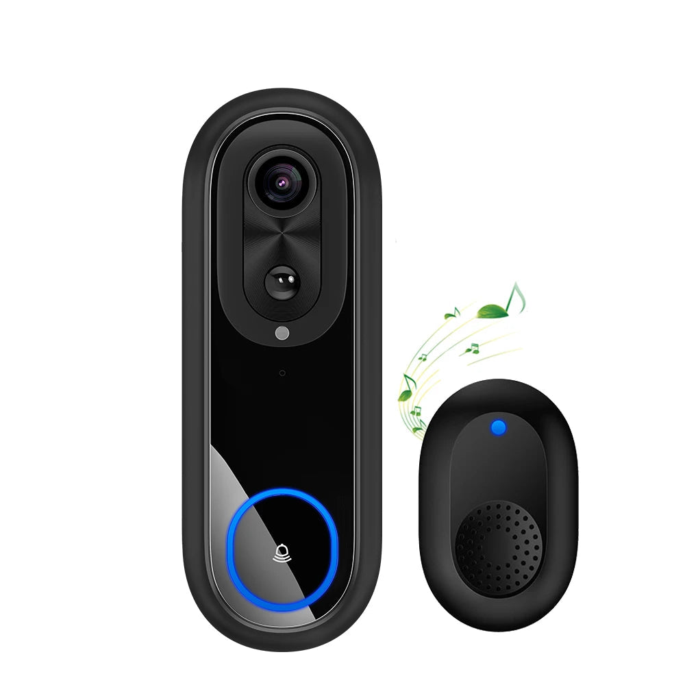 5G 2.4G WiFi Video Doorbell 1080P Wireless Bell Tuya APP Smart Intercom Camera IP65 Waterproof Ring Bell with 7000mAh Battery