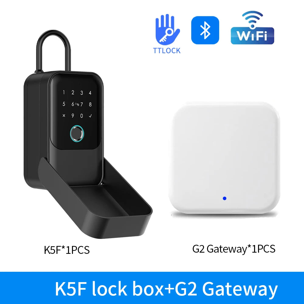 Fingerprint Key Box Storage Secret Key Lock Fusebox BLE Tuya / Ttlock App Unlock Support Wifi Gateway Secreta Safety Box Padlock