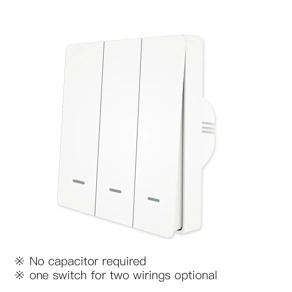 MOES Smart Light Switch Tuya ZigBee No Neutral Wire No Capacitor Needed Smart Life 2/3 Way Works with Alexa Google APP Remote