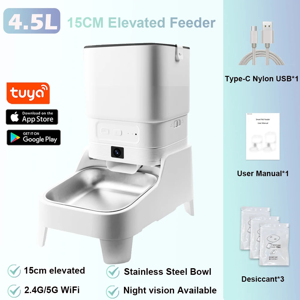 Elevated Camera Pet Feeder