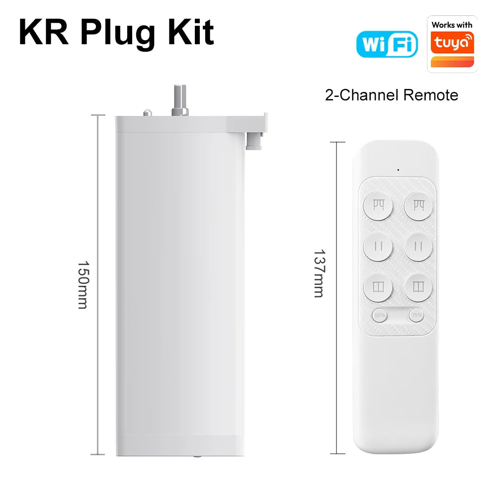 Work With Tuya 155MM 4rd Smart Zigbee/WiFi Electric Shutter Curtain Motor Silent Motor with Remote APPVoice Control With Alexa