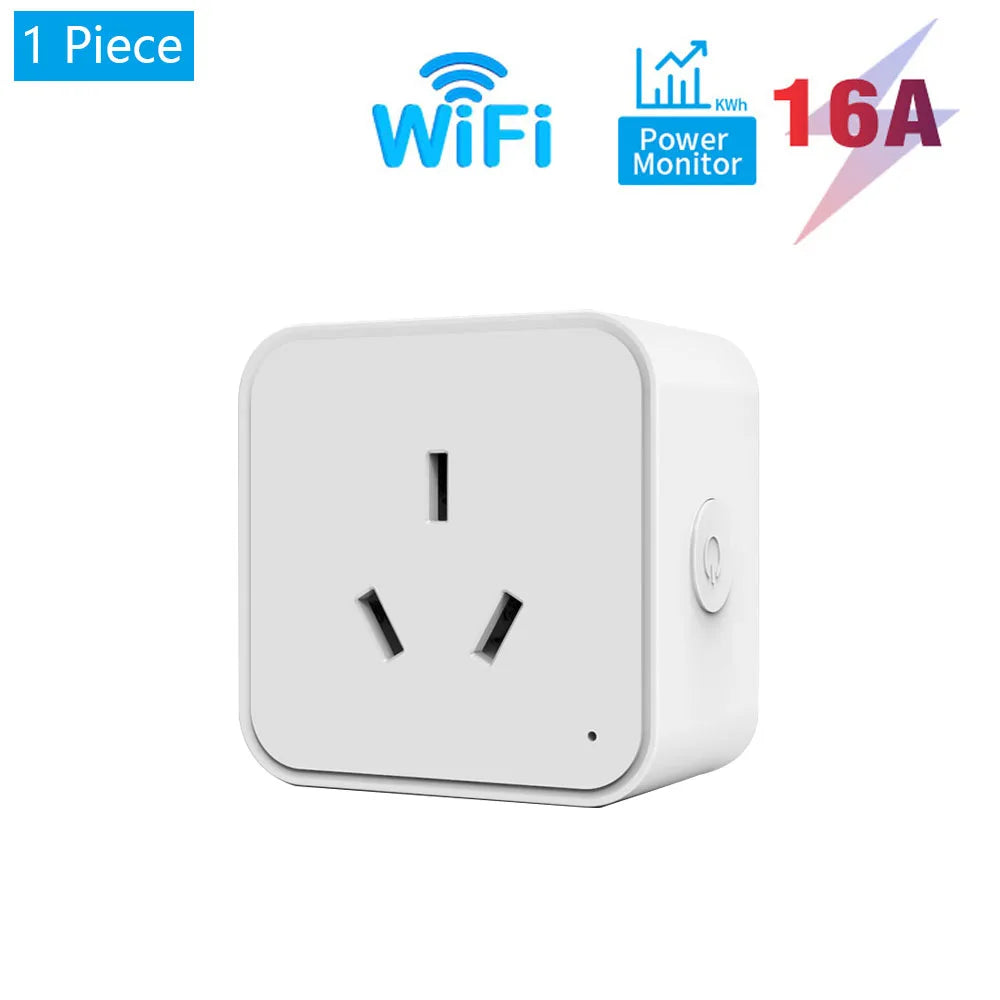 Tuya Wifi Zigbee 16A Smart Plug With Energy Metering Function AU Smart Socket Smart Life App Control Work With Alexa Google Home