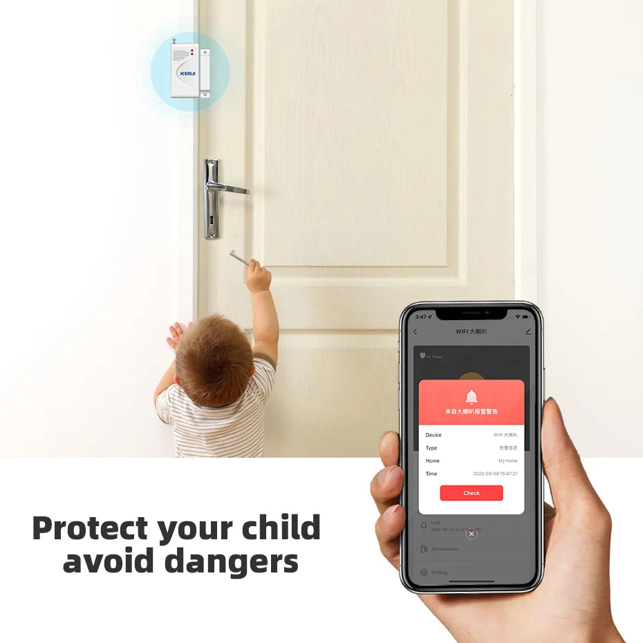 KERUI Tuya Smart WIFI Wireless Security Alarm System Siren Home Burglar Motion Door Sensor Compatible Google Home Alexa 433Mhz
