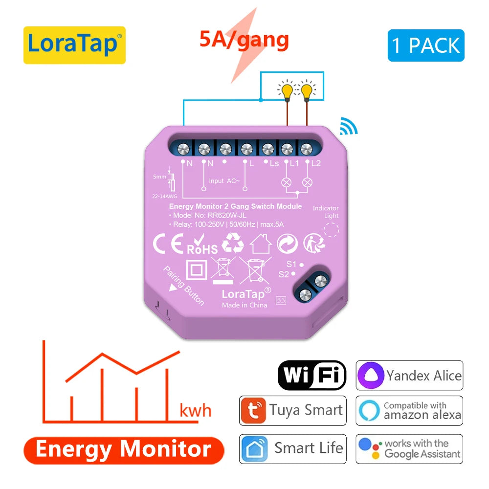 Tuya Two-Gang Smart Relay