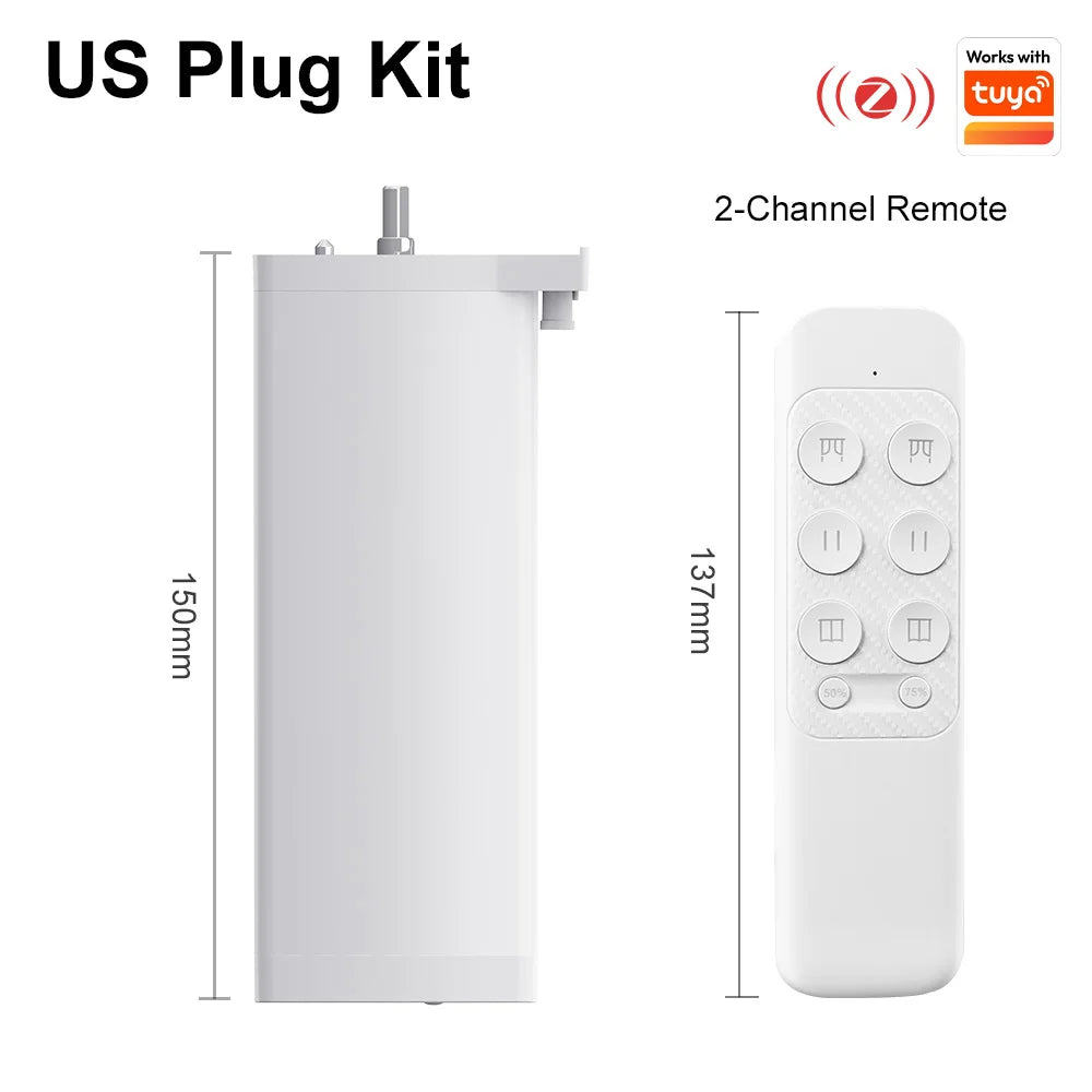 Work With Tuya 155MM 4rd Smart Zigbee/WiFi Electric Shutter Curtain Motor Silent Motor with Remote APPVoice Control With Alexa