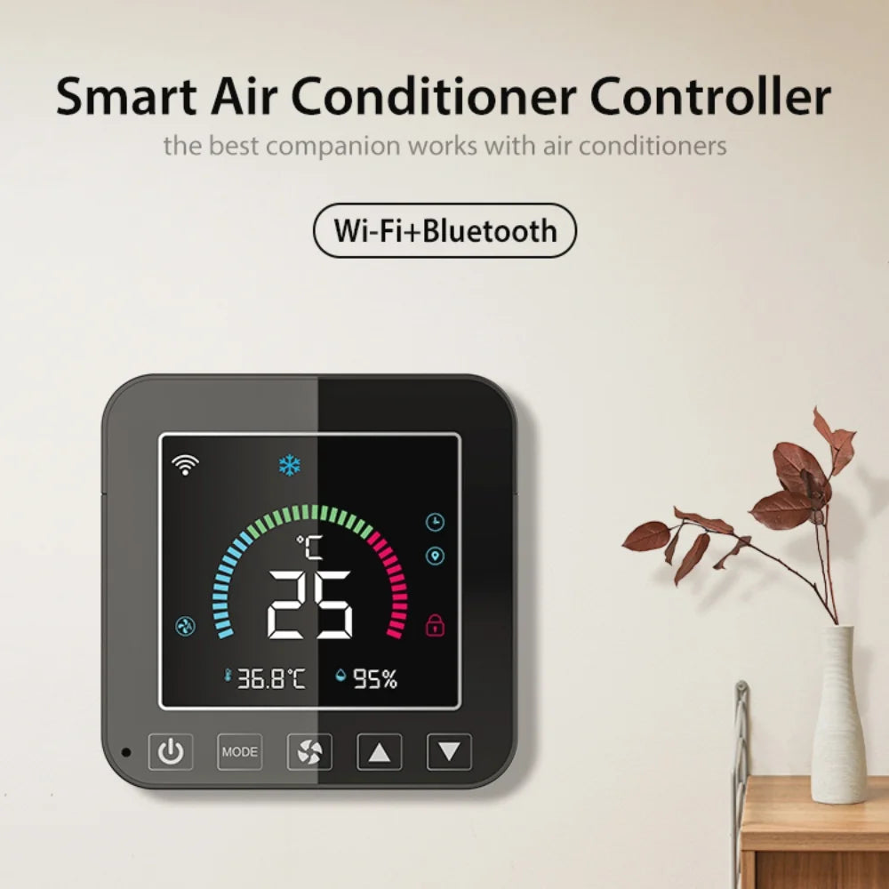 Tuya WiFi Smart Air Conditioner Controller USB Temperature Humidity Infrared Controller LCD Touch Screen for Google Home Alex