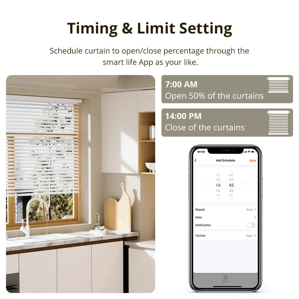 Zemismart WiFi Electric Blind Motor Work with Tuya App For Honeycomb Curtain Aluminum Blinds Roman Shade Alexa Google Home