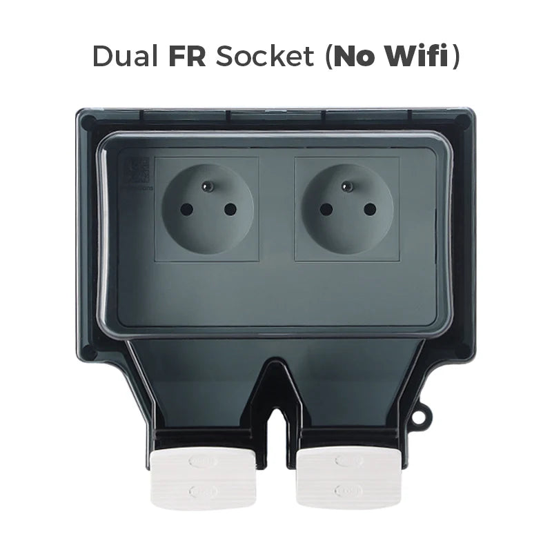 Avoir Tuya Power Socket IP66 Outdoor Wifi Smart Waterproof Socket Box Smart FR Wall Plug Socket With Timer Home Appliance 220V