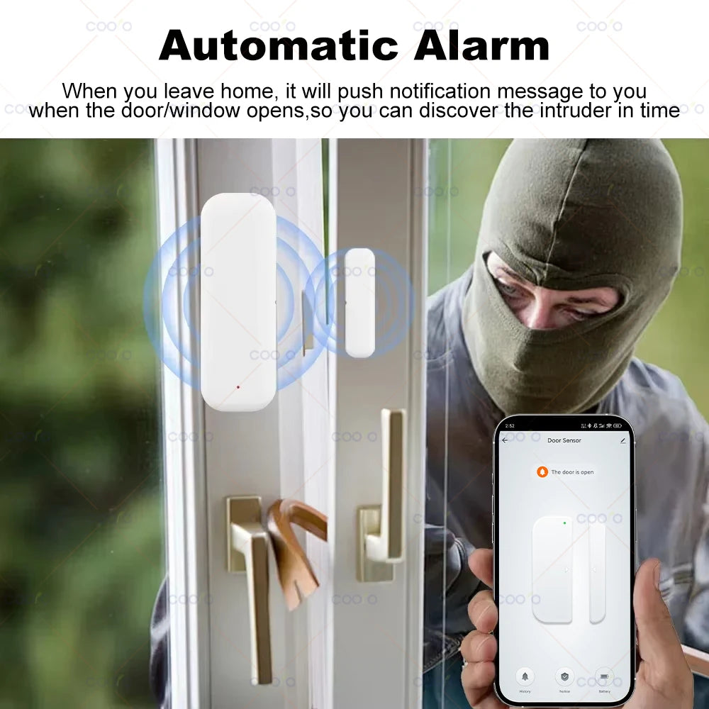 Tuya Zigbee 3.0 Door Window Sensor Burglar Magnetic Contact Open Close Detector Smart Home Security work with Hub Smart Life Z2M