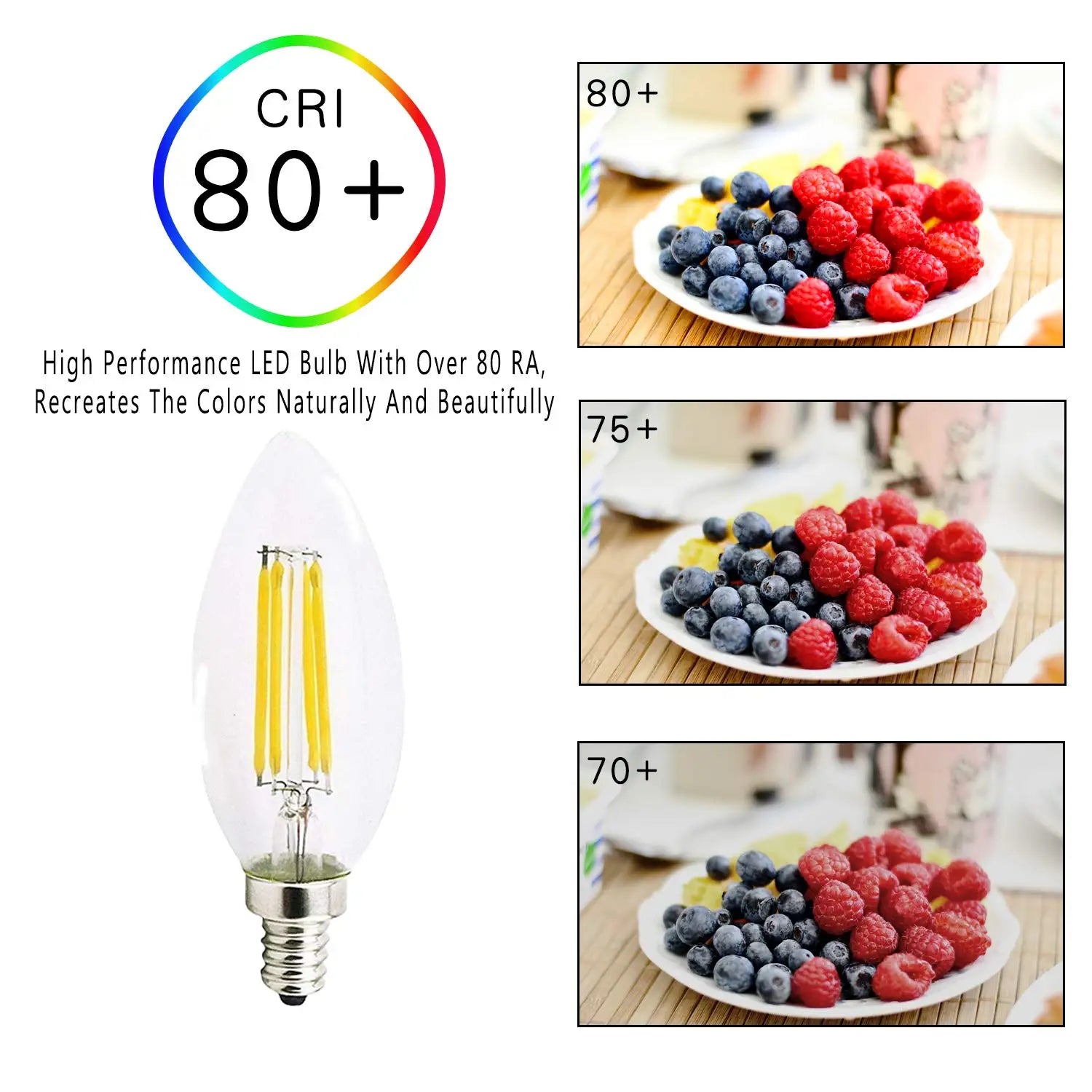 C35 Candle Led Bulb E14 Candelabra Base 4W 6W Dimmable Edison Light Bulb 2700K Warm Cold White 6000K Chandelier Replacement Lamp