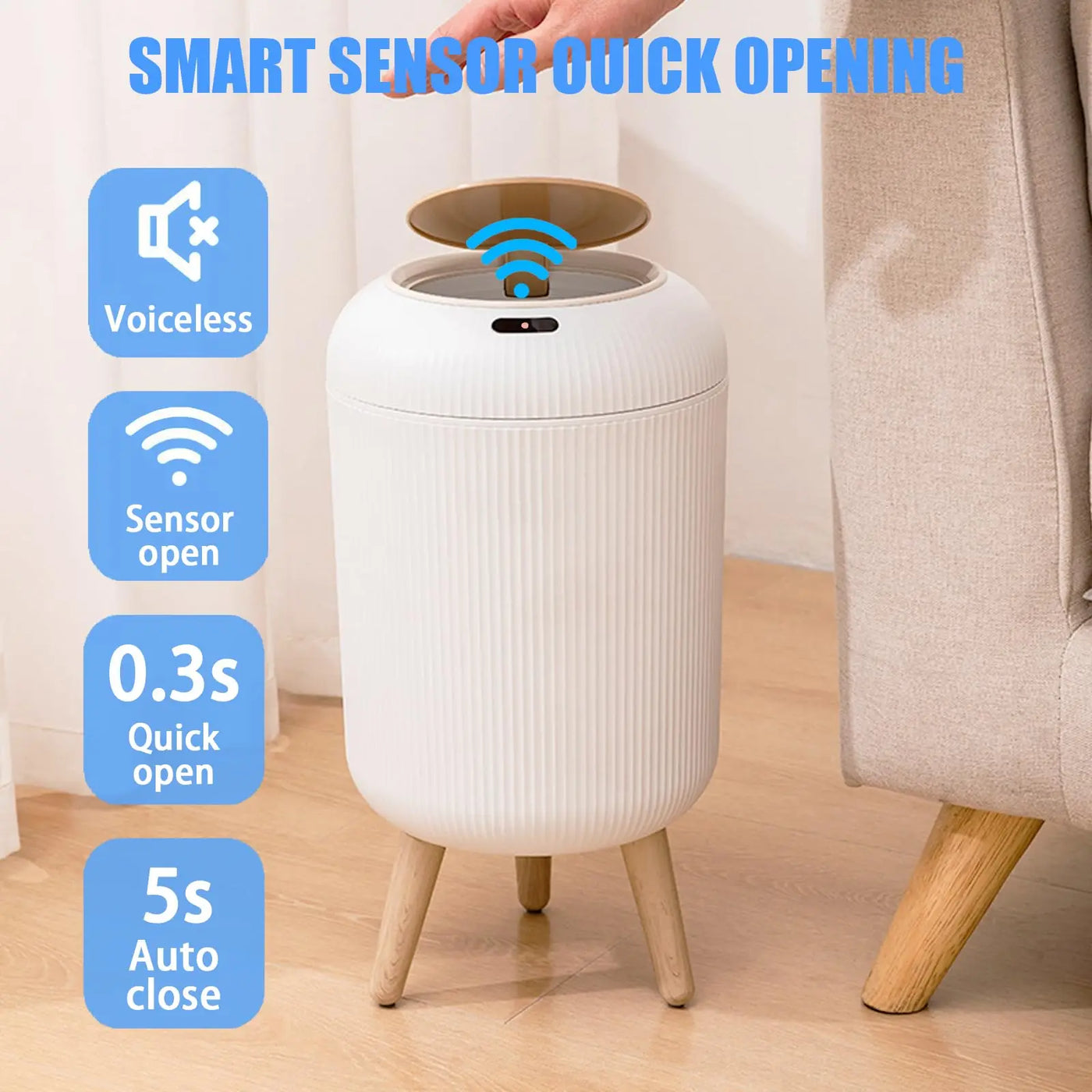 Motion Sensor Smart Trash Can