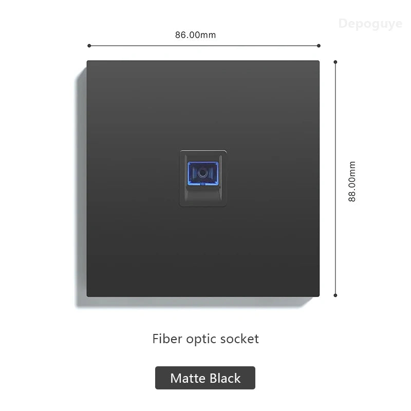 UK 13A with USB Type-c 20W Quick Charge Wall Power socket plug,Black Universal light switch PC Panel Dual USB Electrical outlet