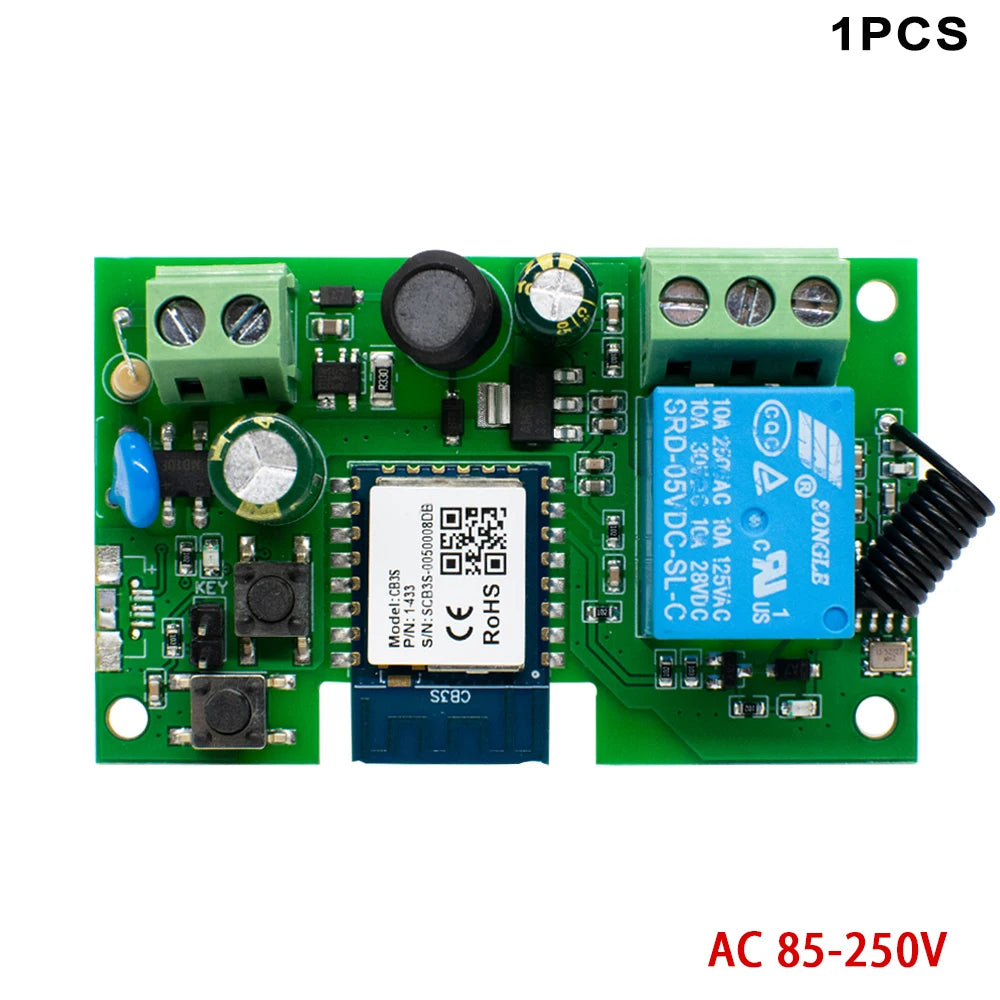 WIFI Smart Garage Gate Electric Door Access Motor Switch DC12V 24V AC220V 1/2CH Pulse Relay Module RF433 Remote Works with Tuya