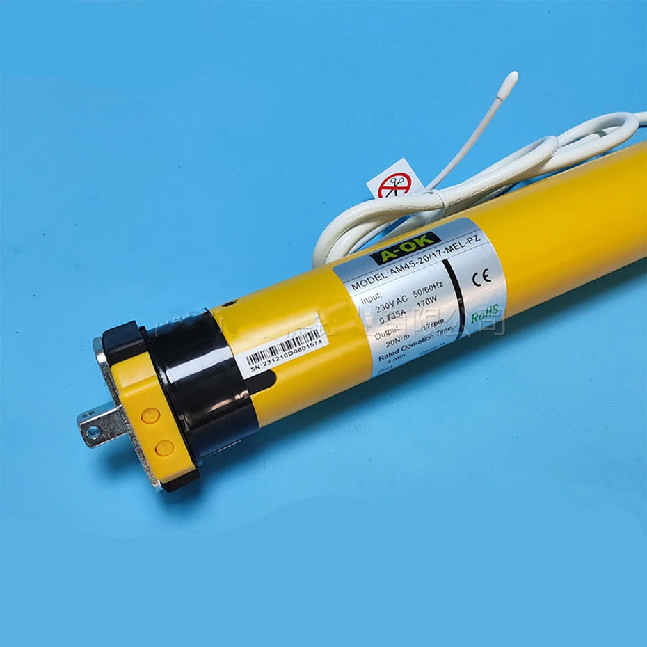 A-OK AM45 20/17 Smart Awning Blinds Tubular Motor,Tuya Zigbee +RF433 Control,for 50mm/55mm/65mm/70mm Tube Rolling Sunshade Motor