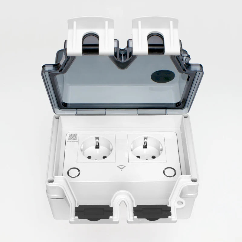 Avoir Tuya Power Socket IP66 Outdoor Wifi Smart Waterproof Socket Box Smart FR Wall Plug Socket With Timer Home Appliance 220V