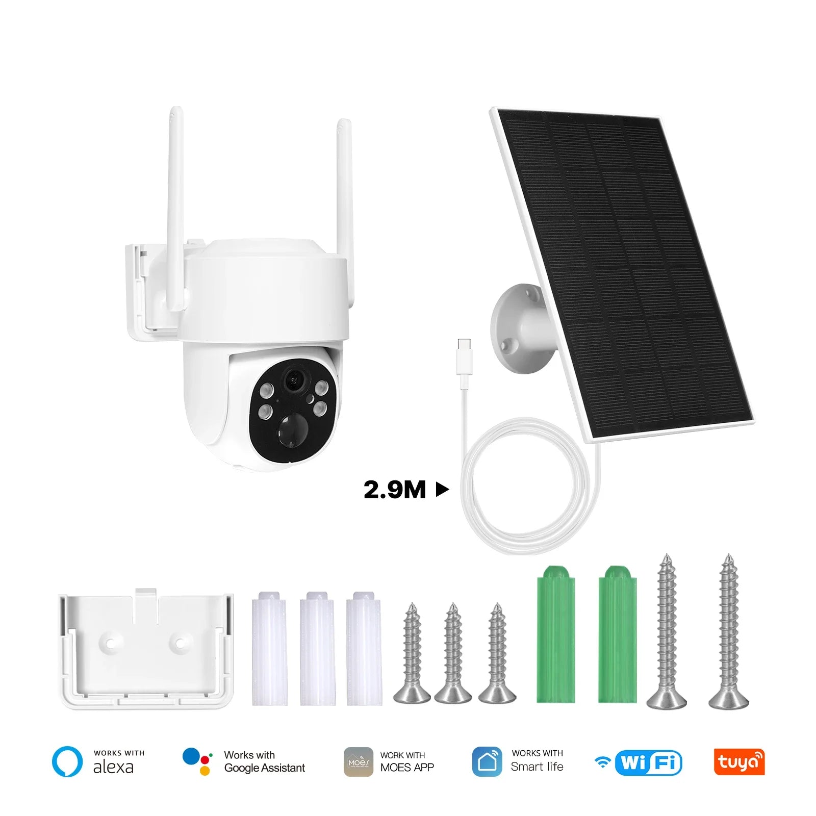 MOES Tuya 4G/WIFI 4MP Surveillance Smart Security Camera Solar Charging IP65 Waterproof Human Tracking Full Color Night Vision