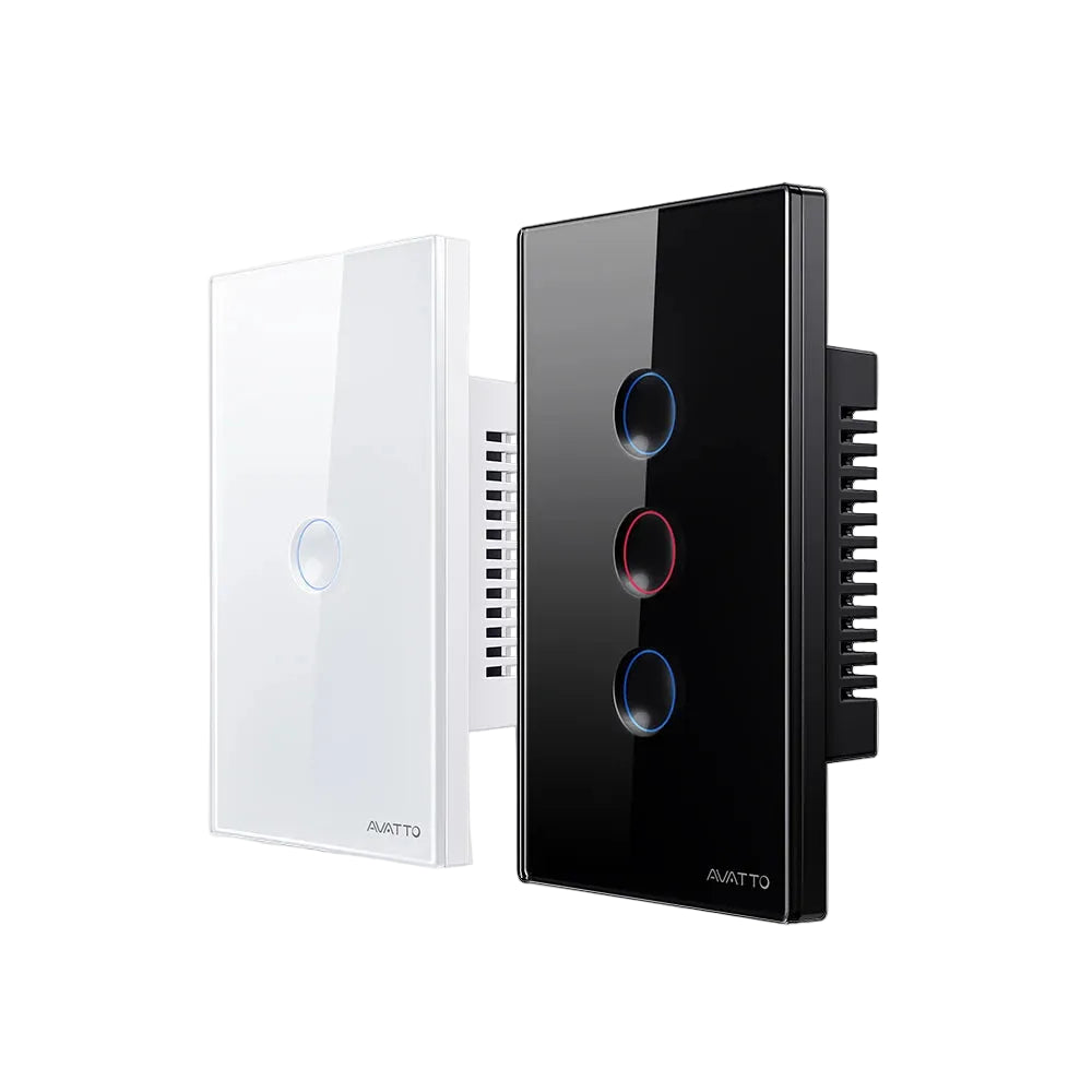 AVATTO Zigbee Smart Touch Switch 110-240V 1/2/3/4 Gang Light Switches Zigbee3.0 Signal Repeater Work With Tuya Alexa Google Home