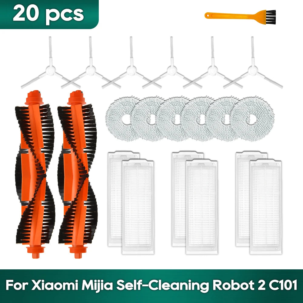 Fit For Xiaomi Mijia Self-Cleaning Robot 2/ C101 Xiaomi X20 replacement sweeper Mop Hepa Filter Side Brush Accessories