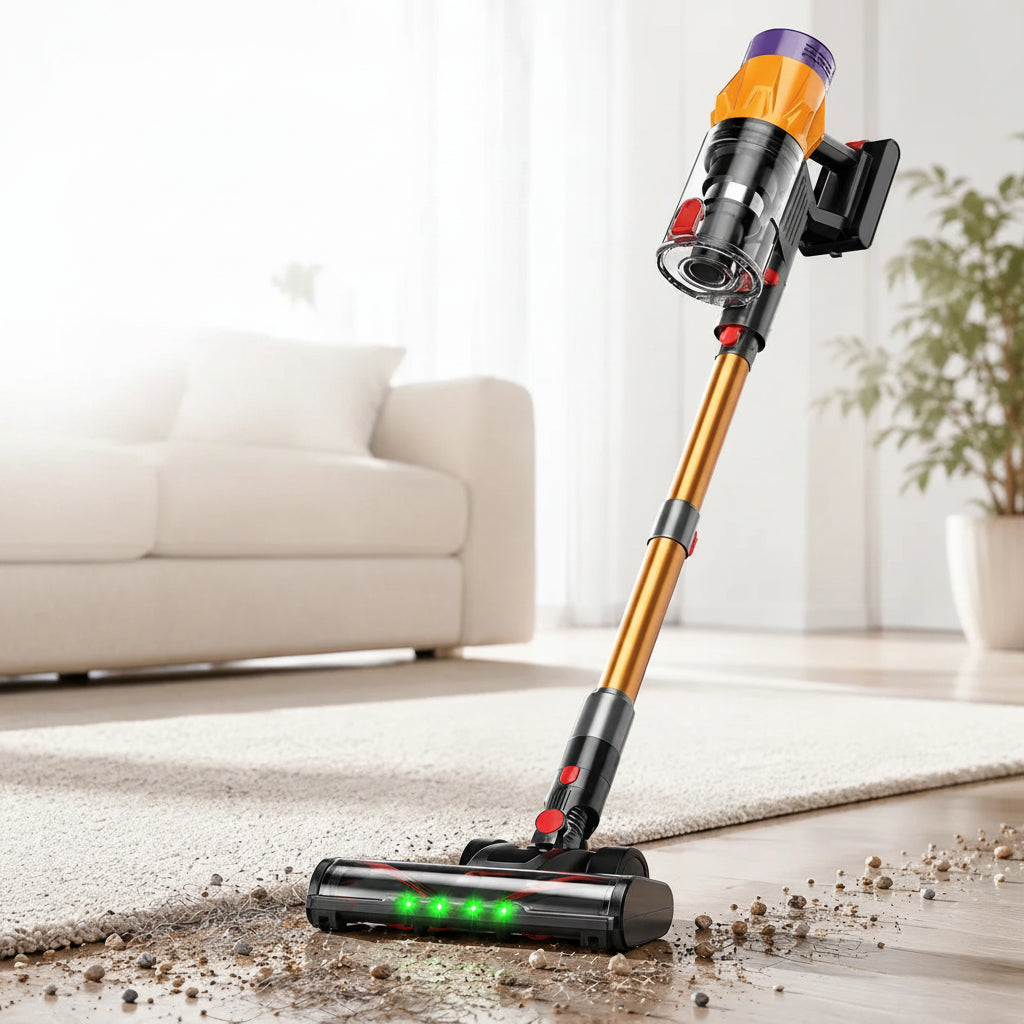 Cordless Vacuum Cleaner 50KPa 550W Stick Vacuum with Removable Battery, 45Min Runtime, LED Touchscreen for Pet Hair Carpet Floor