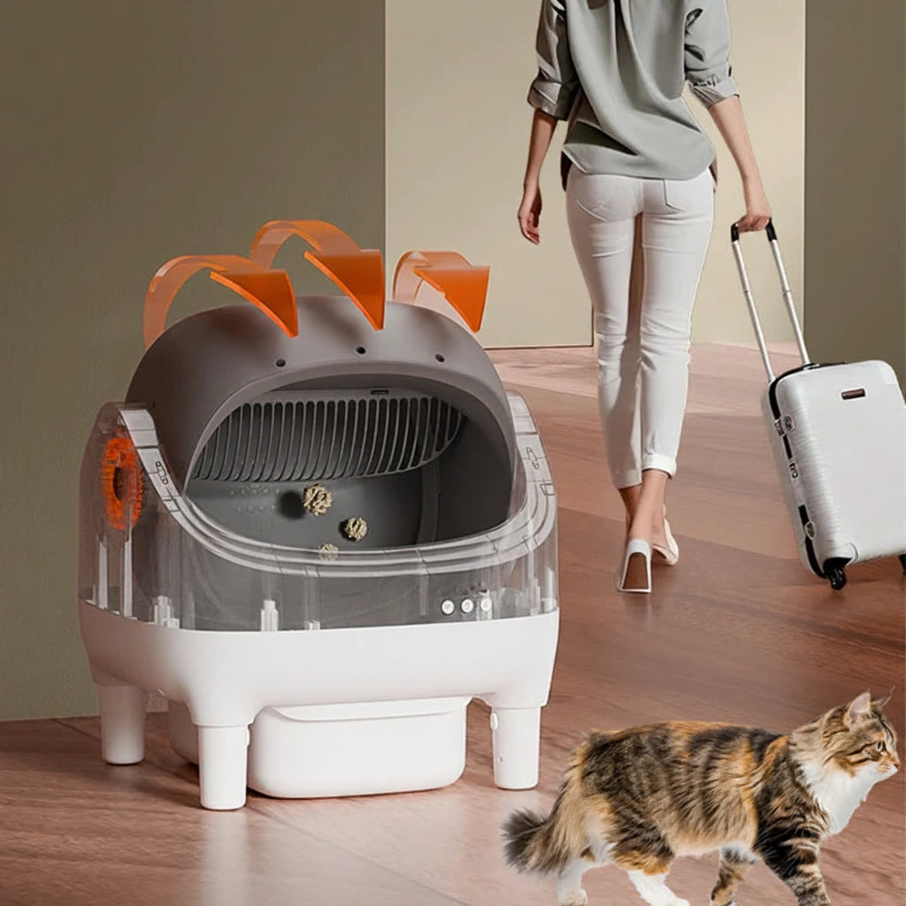 Pokpaw CL16 Smart Self-cleaning Automatic Cat Litter Box with App Control – 76L Semi Enclosed Cat Toilet Supplies for Cats