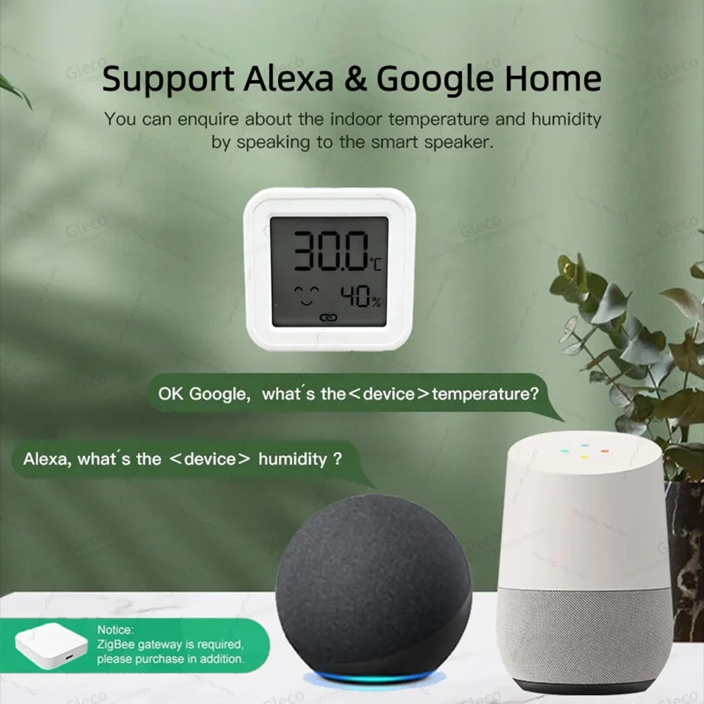 Zigbee 3.0 Temperature Humidity Sensor Detector With LCD Screen Hygrometer Thermomete For Tuya Z2M Home Assistant Automation