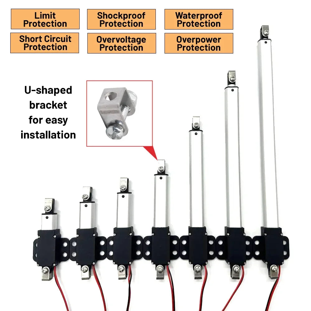 DC12V Micro Electric Linear Actuator Mini Telescopic Rod Push Rod 188N Reciprocating DC Motor for Elevating Table Automatic Bed