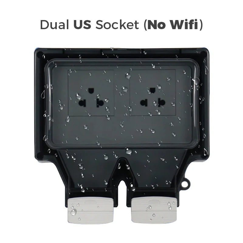 Avoir Tuya Power Socket IP66 Outdoor Wifi Smart Waterproof Socket Box Smart FR Wall Plug Socket With Timer Home Appliance 220V