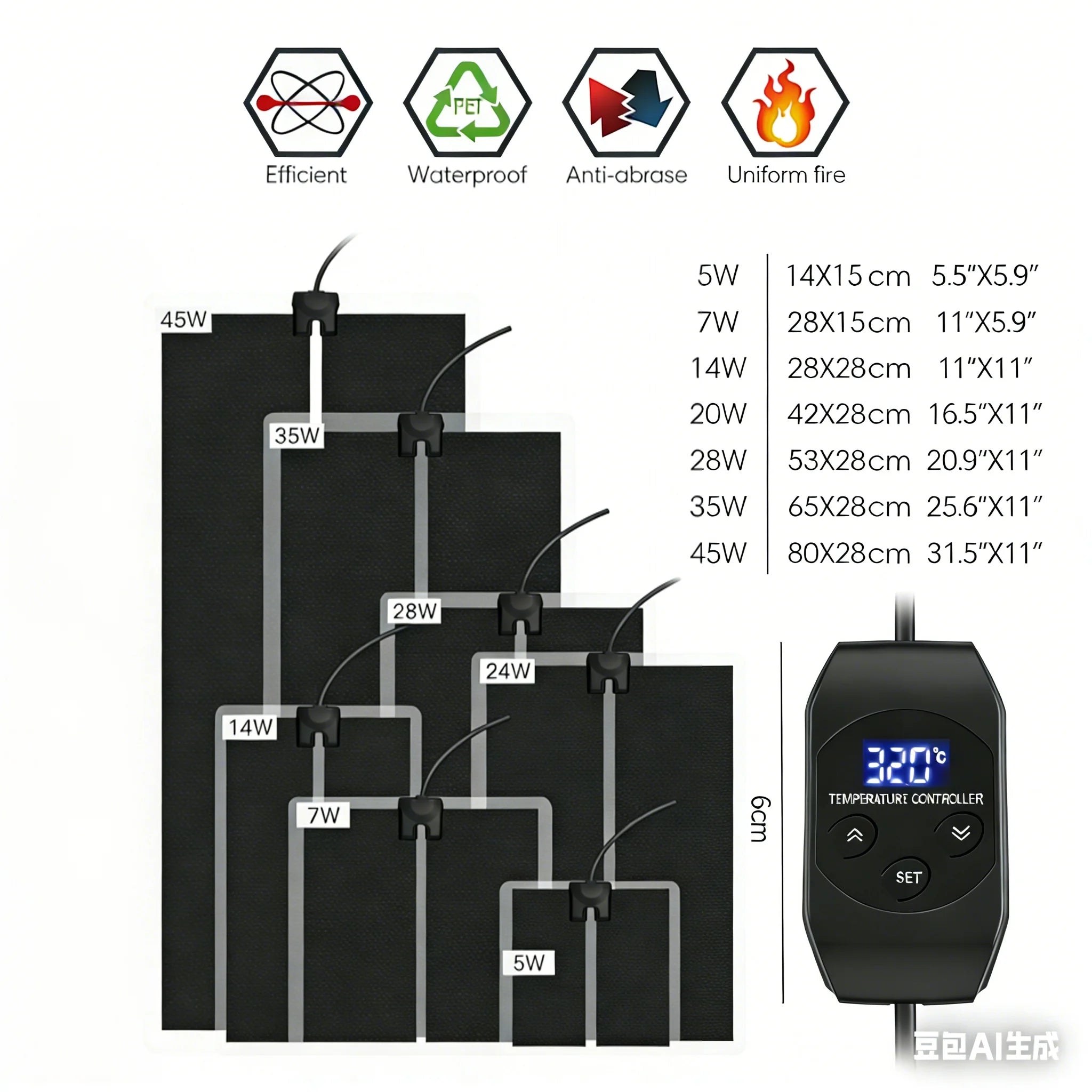 45W-5W Intelligent CNC Button Plants Pet Temperature Heating Pad PET Environmentally Friendly Constant Temperature Timer program
