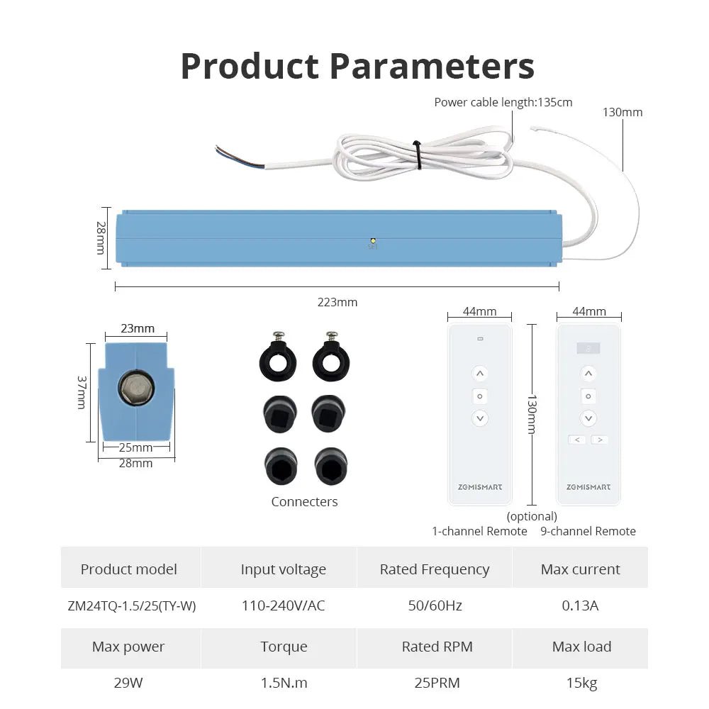 Zemismart WiFi Electric Blind Motor Work with Tuya App For Honeycomb Curtain Aluminum Blinds Roman Shade Alexa Google Home