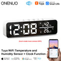 Smart WiFi Electronic Alarm Clock Temperature Humidity Sensor LED Screen Tuya Smart APP Control Support Alexa Google Home
